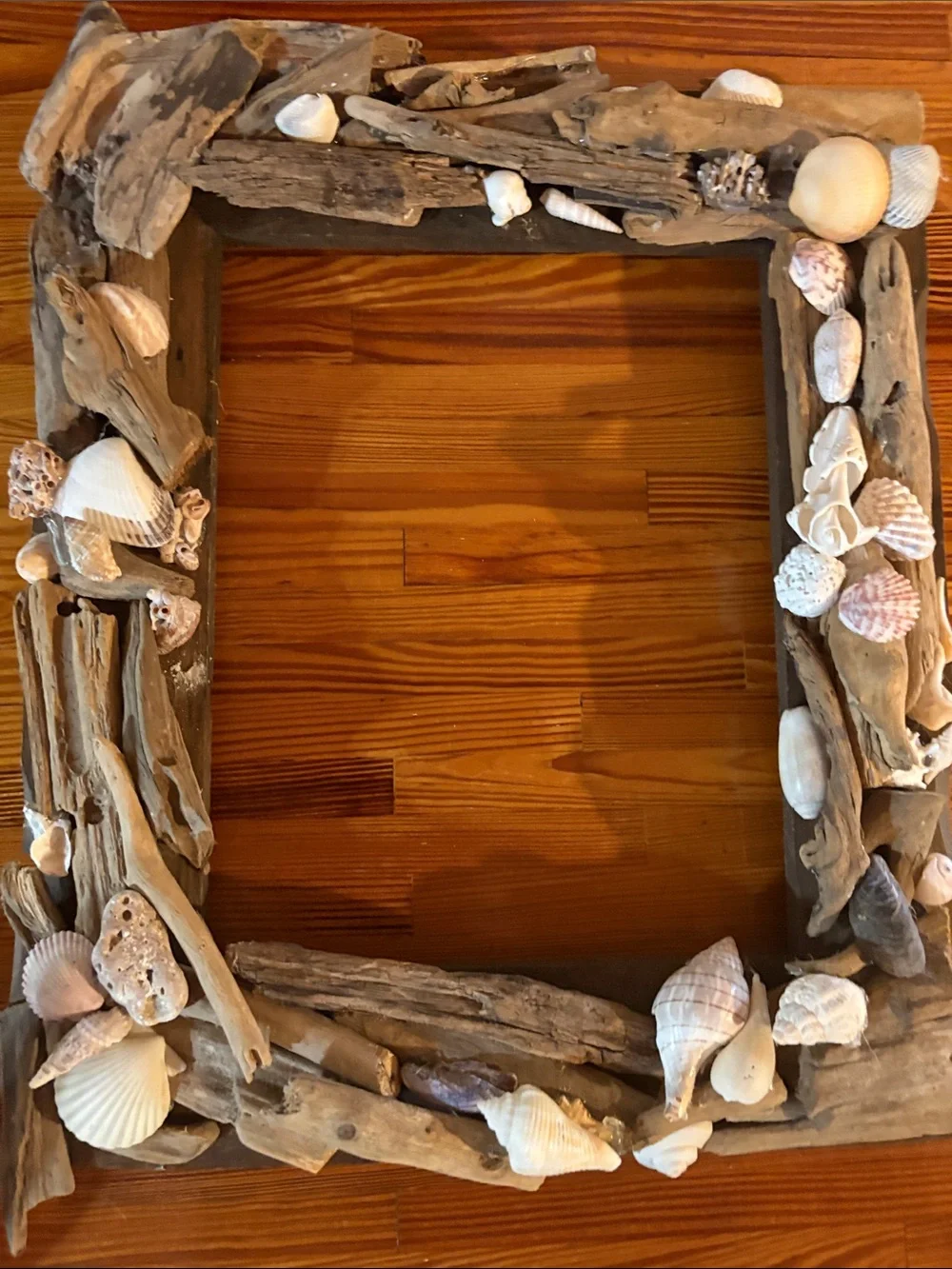 Real Driftwood & Seashell Decorative Photo Frame Handmade Coastal Nautical Decor